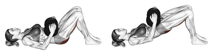 Glute bridges using dumbbells